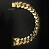 Custom Factory Real S Sier 9K 10 14K Oro di alta qualità Plain Cuban Link Chain Bracciale Moda Gioielli Hip Hop