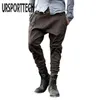 Herrenhose URSPORTTECH Streetwear Herren Joggerhose Mode Lässige Haremshose Baggy Slacks Hose Sportbekleidung Herrenhose Plus Größe S-3XL 231013