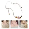 Anhänger-Halsketten, stilvolle handgewebte Rosen-Halskette, geflochtenes Seil, Halsband für Damen und Teenager, Böhmen