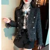 Women's Jackets Spring Fall Women Sweet Ladies Double Breasted Buttons White Black Ruffles Patchwork Jacket Coat Autumn Elegant Woman Coats