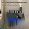 Toothbrush Holders Toothbrush Holder Waterproof Storage Box Bathroom Accessories Toothpaste Dispenser Wall Mounted Bathroom Accessories USB Charge 231013