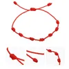 Charm Bracelets 6 Pcs Adjustable Hand Strap Fashion Bracelet Ornament Beaded Friendship Luck Symbol Jewelry Woven Red Rope Bangle