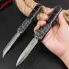 Wysokiej jakości H1103 Automatyczne taktyczne nóż VG10 Damascus Blade CNC 3D powlekane lotnictwo aluminium Aluminium Outdoorowe noże przetrwania z nylonową torbą