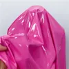 Sexy gothique grande taille Wetlook col rabattu Faux Pvc cuir longueur cheville robe avant fermeture éclair robes sirène ClubwearAnime Costumes