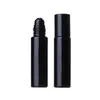 wholesale 10ML Black Essential Oil Bottle Glass Roll On Perfume Crystal Roller Ball Bottles 2 Style