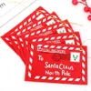 Décorations de Noël Lettre du Père Noël Lettres en feutre rouge Enveloppes brodées Enfants Sacs-cadeaux de bonbons Ornement d'arbre de Noël Décor de fête 231017