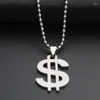 Hänge halsband 5st rostfritt stål dollar amerikansk pengar skylt halsband värld universal valuta rik lycklig gåva smycken