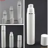 15 ml 30 ml 50 ml Pure White Cylindrical Silver Edge Cosmetic Packing Containers Plastic Emulsion Airless Pump Bottle#213Goods VTXMD AWRQG