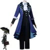 Costume de Cosplay de la fondation Vertin inversé St Pavlov, perruque, uniforme bleu Anime, Costume de jeu de rôle de fête de carnaval d'halloween