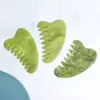 Facial Gua Sha Tools Handmade Beauty Jade Massage Comb Real Jade Stone Gua Sha Scraping Massage Tool Head Health Care