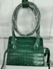 JACIQ 1 2-Loop Nyaste designerväskor Le Bambino Handbag Crossbody Tote Bag Sacoche Muse Fashion Shoulder Split Crocodile Noeud Hand Gift Mini Buy Get Free 2256ESS