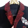 Garnitury męskie czerwony austriacki diament błyszcząca ciężki garnitur branżowy płaszcz Mężczyźni Social Casual Tuxedo Wedding Costume Homme Streetwear Ubranie