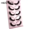 Falska ögonfransar Hbgztlad Cat Eye Wispy End Eye Tolongated Thick Mink Lashes Fluffy Short Natural Fake 5 Par Multipleckack 231017