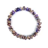 Bracelet élastique en jaspe impérial violet, 1 pièce, perles de roue de 5 à 8mm, tendance, pour femme et homme, à porter quotidiennement, cadeau de noël