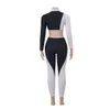 Danny Phantom Cosplay Costume Female Danny Cosplay Black White Long Sleeves Crop Tops Pants Set Halloween Anime Party Costume