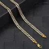 Chains Vintage High Quality 6mm Gold Filled Hammered Cut Curb Cuban Mix Silver Color Chain Necklace For Men Jewelry Gift GN4941275R