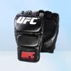 MMA walka skórzane rękawiczki bokserskie Muay Thai Training Sparring Kickboxing Rękawiczki podkładki worka zaparcia SANDA Ochronne Ultimate Mitts Black3765066