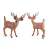 Konst och hantverk 6st/1pc Artificial Mini Deer Familjedjur Figurer Woodland Creatures Figurer Miniatyr Toys Cake Toppers Hemdekoration 231017