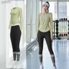 Trainingspakken voor dames Workoutkleding voor dames Gymyogaset Fitness Sportkleding Broek + Sport-T-shirt Naadloze legging Actieve kledingoutfitpakL231017