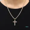 Glänzende Diamantstein-Kreuz-Anhänger-Halskette, Schmuck, platiniert, für Männer und Frauen, Liebhaber, Geschenk, Paar, religiöser Schmuck294h