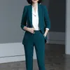 Kvinnors kostymer blazrar röd mörkblå svart kvinnor byxdräkt för kontor lady två stycken set storlek s-4xl formell arbetskarriär blazer päls med pant set kostym 231016