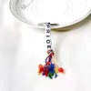 Porte-clés lettre tissé en cristal perlé, pendentif arc-en-ciel, accessoires pendentif d'amitié colorés