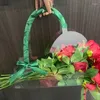 Emballage cadeau Sacs transparents de fleurs pour bouquets avec poignée Emballage Accessoires de mariage Décorations de fiançailles Femmes