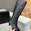 Fashion Luxury Women's Heterosexual Heel Boots Pointed Shoes Fashion Comfortable Soft Leather Material Women's Knight Smooth Fabric