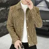 Men's Wool Blends 2023 Autumn Winter Geometric Jacquard Woolen Jacket for Men Loose Casual Business Coats Social Streetwear Overcoat 231017