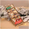 Décorations de Noël Produits décoratifs Dessin animé Santa Claus Combinaison Pendentif en bois Accessoires d'arbre de voiture Drop Livraison Accueil Gar Dhmhe