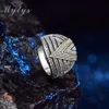 Mytys grå silver geometrisk antik uttalande ring för kvinnor retro designparti vintage tillbehör r2115 band ringar249r