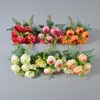 Hot Trends Artificial Silk Hydrangea Tea Bud Bouquet Mini Flower Bouquet For Wedding Gifts Valentine's Day Presents INS Style White Pink Red Orange Bridal Bouquet