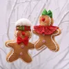 Pendentif de noël en forme d'homme en pain d'épices, décoration de poupée à cookies en peluche, widget d'arbre de noël, ornement d'arbre