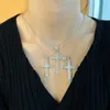 Colares Pingente Real Briliant S925 Sterling Silver Cross Religioso Punk Homens Mulheres Estilo Personalidade Pingente Colar Fine Jewelry Party Gift 231016