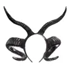 Party Supplies Women Black Demon Horns Headpiece Cosplay Animal Antelope Sheep Ox Headwear Halloween Hairband Carnival Costume Props