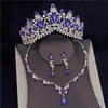 Earrings & Necklace Gorgeous Crystal Bridal Jewelry Sets For Women Fashion Tiaras Necklaces Set Wedding Crown Bride Jewellry301A