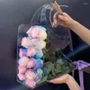 Emballage cadeau Sacs transparents de fleurs pour bouquets avec poignée Emballage Accessoires de mariage Décorations de fiançailles Femmes