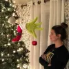 Décorations vertes bras Grinch année support d'ornement en fourrure l'arbre pour noël fête à domicile vente 2024