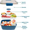 Bento Boxes Большой микроволновой безопасной Bento Box Big Salad Food Container 4 отсека лоток BPA Бесплатный ланч-коробку салат с салатом с повязочным контейнером 231013