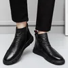 Scarpe 464 Stivali alti da uomo con suola spessa Stivali selvaggi retrò Abbigliamento da lavoro casual Moda antiscivolo Tacchi piatti bassi Autunno Lavoro 985