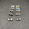 Orecchini a bottone in cristallo Orecchini di design gioielli di lusso Orecchini in argento sterling multicolori 10 colori