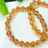 Bangle Natural Citrine Bracelet Handmade Yellow Crystal Quartz Jewelry Stretch Children Birthday Gift 1pcs 8MM