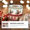 Storage Bottles 4 Pcs Christmas Candy Box Small Gift Case Iron Lovely Ornaments Container Party Favors Holder Tinplate Trays Decorative