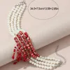 Choker Fashion Halloween Multi-Layer Imitation Pearl Necklace For Women Pärled Short Gothic Party Jewelry Accessories