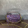 Diamond Purse V Crystal Wallet Leather Purse Designer Bag Valen Bags Fashion Bag Womens Ballet Lace Handväska Pearl Sequin Crystal Chain Bag Full Diamy Z 0Guh