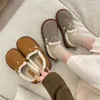 Slippers Women's Casual Shoes Round Head Flat Short Plush Inside 2023 Winter New Warm Korean Zapatos Para Mujeres 35-40 231017