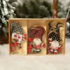 Forniture natalizie decorazioni per la casa oggetti di scena dipinti colorati simpatici ciondoli di persone della foresta Regali di Natale ciondoli in legno