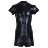 Set sexy Mens Pu Body in pelle con cerniera Mutandine Uomo Tuta Clubwear Body Lingerie esotica Gay Clubw 231017