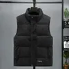 Mens Tank Tops Thick Warm Vest Autumn Winter Cotton Padded Sleeveless Jacket Men Casual Stand Collar Oversized Waistcoat Vests Male 231016