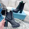 Designer Boots Winter Women's High Heel Boots Genuine Leather Thick Heel Lacing Ankle Fashion Wear Size 34-41